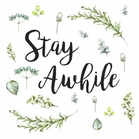 RoomMates Stay Awhile Quote Peel & Stick Wall Decals {1}