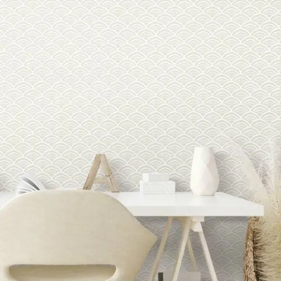 RoomMates Coastal Scallop Peel & Stick Wallpaper Beige {5}