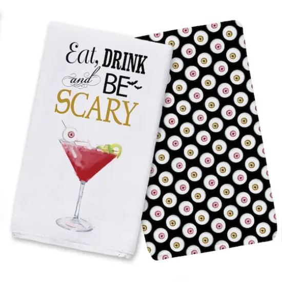 Be Scary Cocktail Tea Towel Set {1}