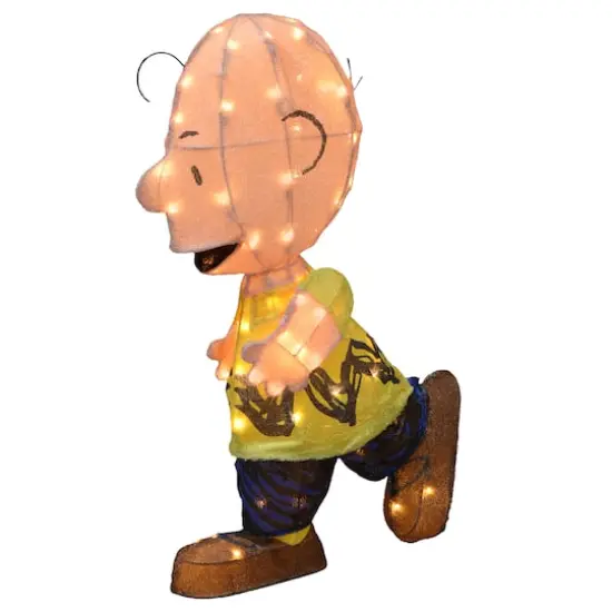 2.5ft. LED Peanuts Lucy with Football & Charlie Brown Yard Art {4}