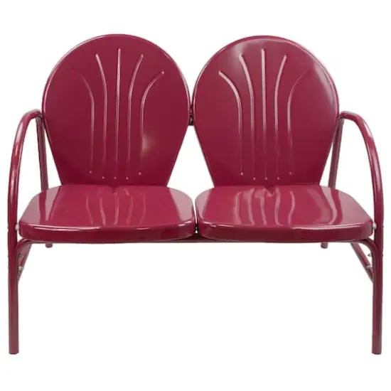 42" Mulberry Retro Tulip Outdoor Loveseat {1}