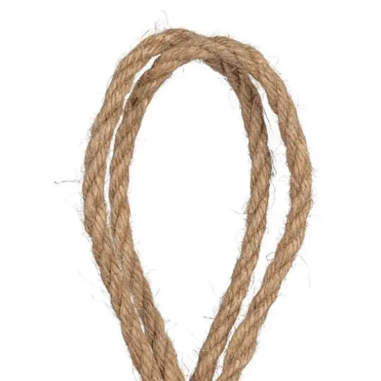 Hello Honey&reg; 9.5" White Distressed Volcano Finish Hanging Stoneware Planter with Jute Rope Hanger {9}