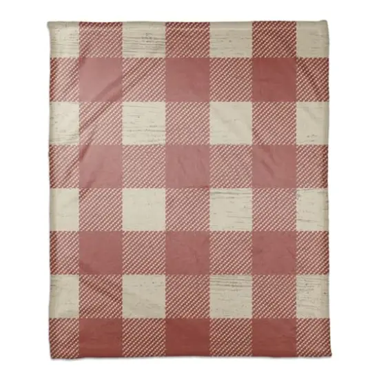 Red Buffalo Check Coral Fleece Blanket {1}