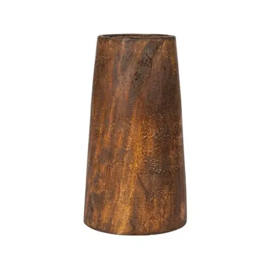 Hello Honey&reg; Brown Round Reclaimed Wood Vase with Distressed Finish Set {11}