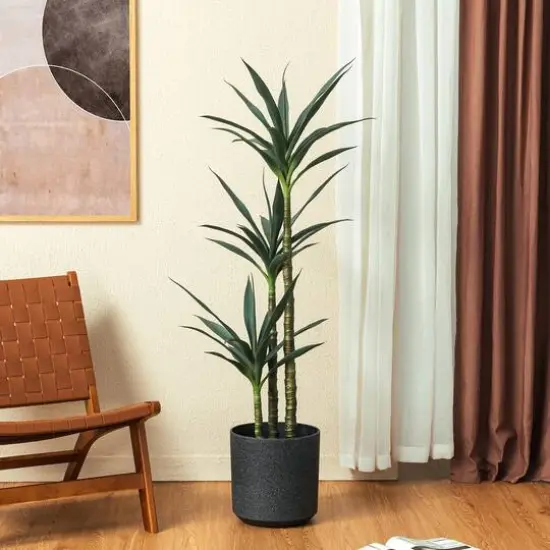 Glitzhome&reg; 4.25ft. Faux Tequila Plant in Pot {6}