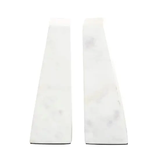 CosmoLiving by Cosmopolitan White Marble Glam Bookends, 6" x 3" x 2" {7}