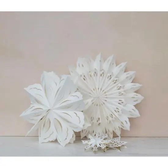 Hello Honey&reg; 12" White Paper Snowflake Ornament {4}