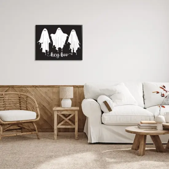Stupell Industries Hey Boo Three Ghosts Framed Giclee Art Black {3}