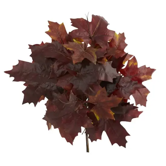 18" Burgundy Autumn Maple Leaf Bush, 2ct. {1}