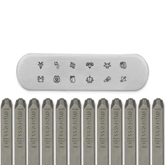 ImpressArt&reg; 4mm Zodiac Metal Stamps Pack {3}