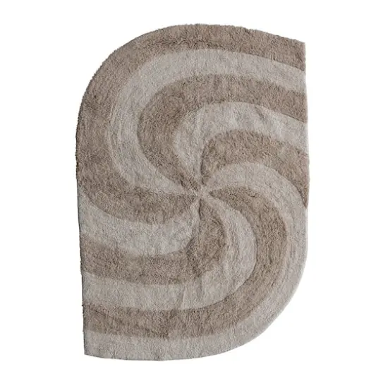 Hello Honey&reg; 3ft. x 4.5ft. Tan & Beige Spiral Cotton Tufted Rug {1}