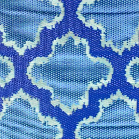 Blue Quatrefoil Rectangular Outdoor Area Rug, 4ft. x 6ft. {5}