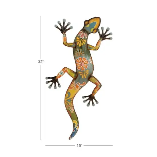 Multicolored Metal Lizard Wall Decoration {6}