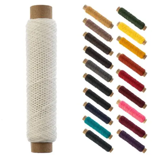 Gudebrod 0.018" 3 Ply Waxed Thread Bobbin, 75ft. White {1}