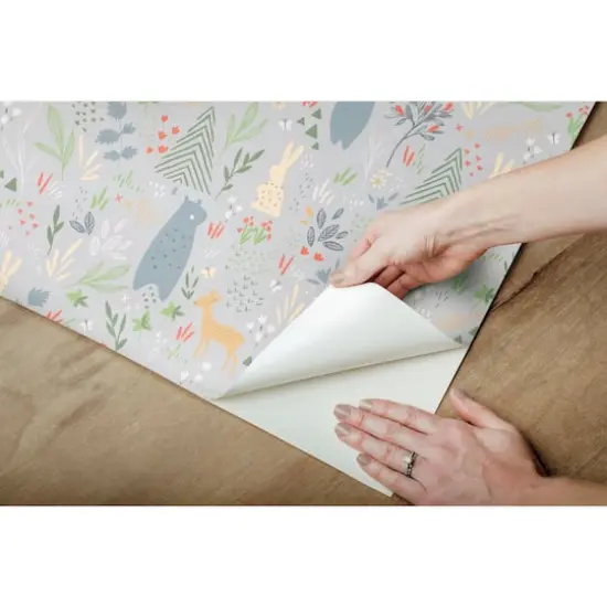 RoomMates Light Gray Spring Forest Pals Peel & Stick Wallpaper {9}