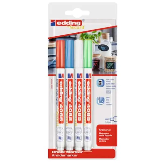 edding&reg; by Securit&reg; Basic 4 Color 4085 Chalk Marker Set {4}