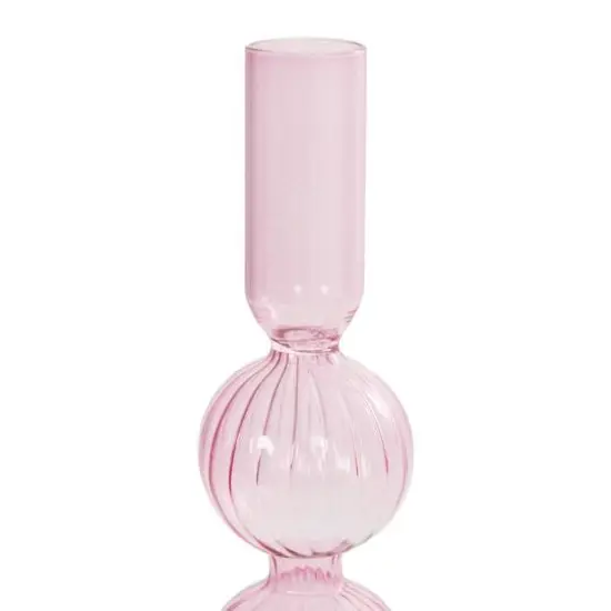 9" Multicolor Glass Textured Triple Bubble Taper Candle Holder Set, 3ct. {7}