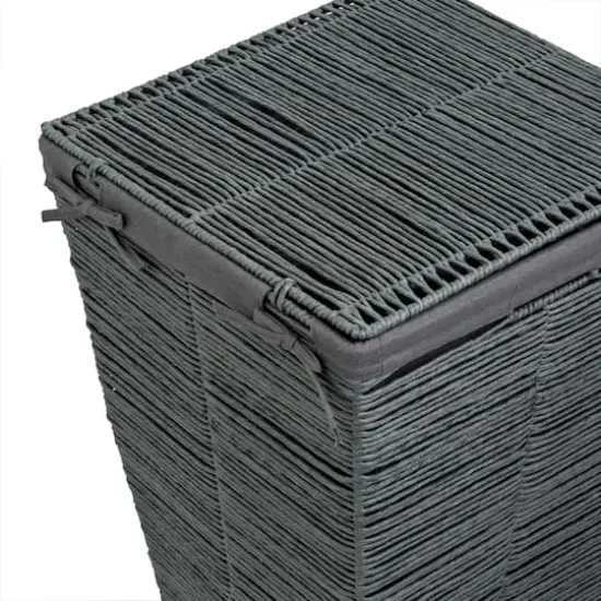 22" Coastal Collection Cool Gray Laundry Hamper with Lid {6}