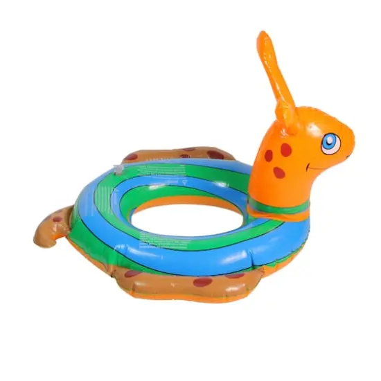 Swim Central 24" Inflatable Orange & Blue Snail Swimming Pool Tube Ring Float {4}
