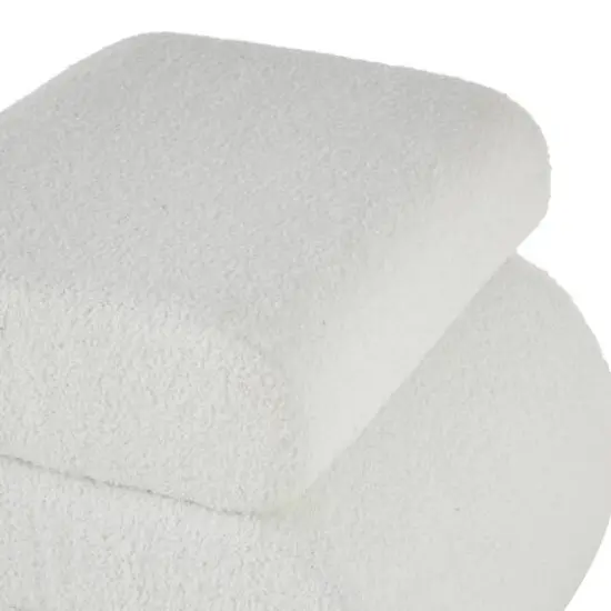 19" S-Shaped Room Ottoman with Connected Arches White {6}