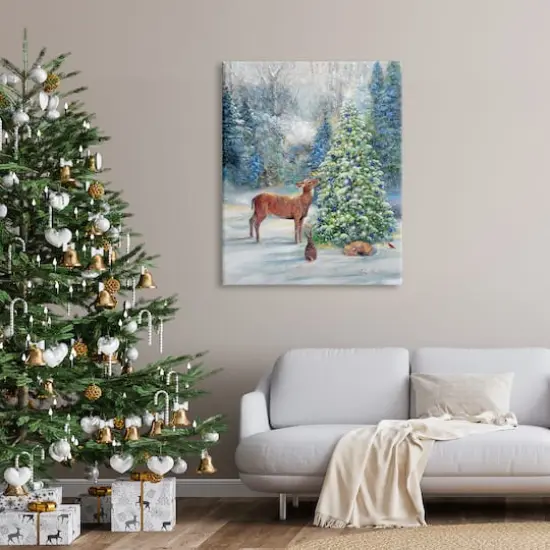 Stupell Industries Winter Woodland Animals Tree Canvas Wall Art {3}