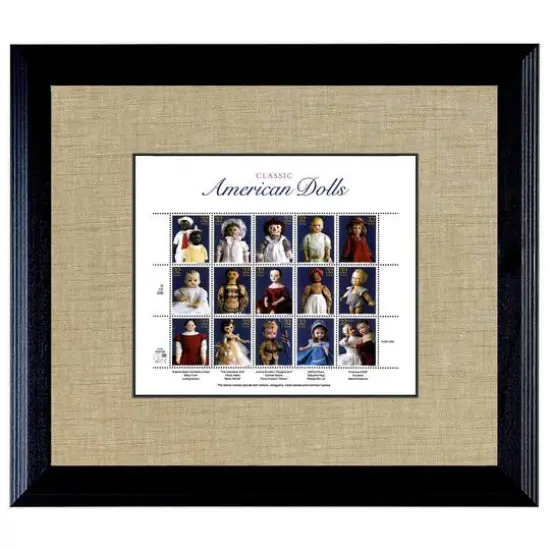 American Dolls Stamp Sheet in 16" x 14" Wood Frame {1}