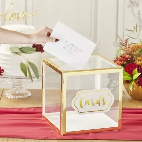 Kate Aspen&reg; Gold Frame Acrylic Collapsible Card Box {5}