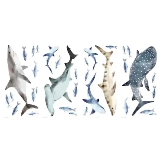 RoomMates Sharks Peel & Stick Wall Decals {3}