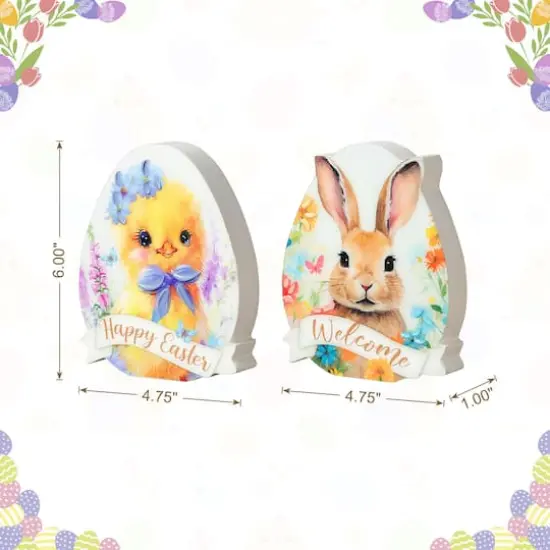 Glitzhome&reg; 6" Easter Egg Chick Table D&eacute;cor Set {4}