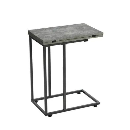 Household Essentials Jamestown Extendable C-Shaped End Table Gray {1}