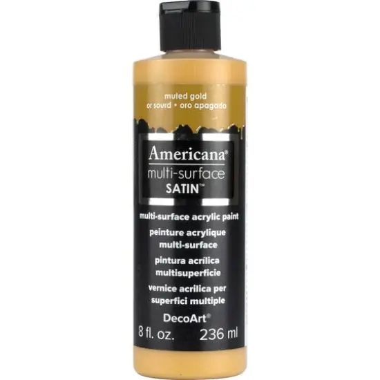 DecoArt&reg; Americana&reg; Multi-Surface Satin Acrylic Paint, 8oz. Muted Gold {1}