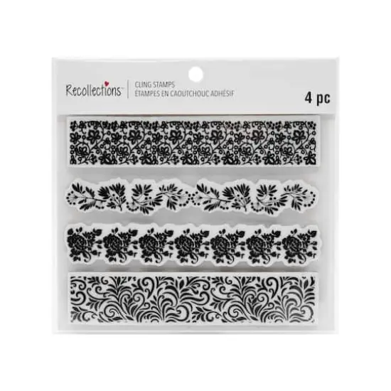 Floral & Foliage Border Cling Stamps, 4ct. by Recollections&trade; {5}