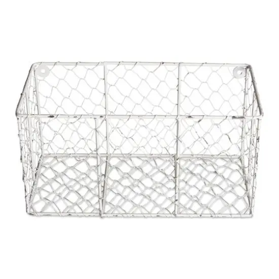 DII&reg; Small Antique White Wall Mount Chicken Wire Baskets, 2ct. {5}