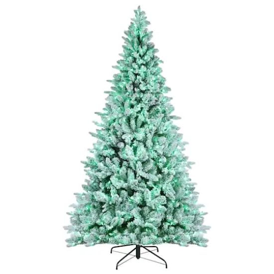 7.5ft. Pre-Lit Alexa Enabled Flocked Mountain Fir Artificial Christmas Tree, Multicolor LED Lights {1}