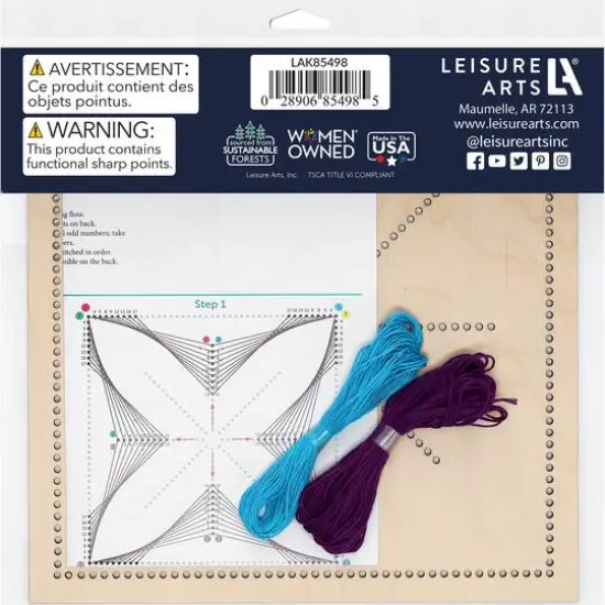 Leisure Arts® Intermediate Butterfly Wood Stitched String Art Panel Kit {3}