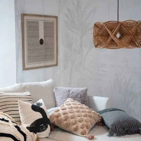 Hello Honey&reg; 21" Natural Modern Woven Rattan Ceiling Light {5}