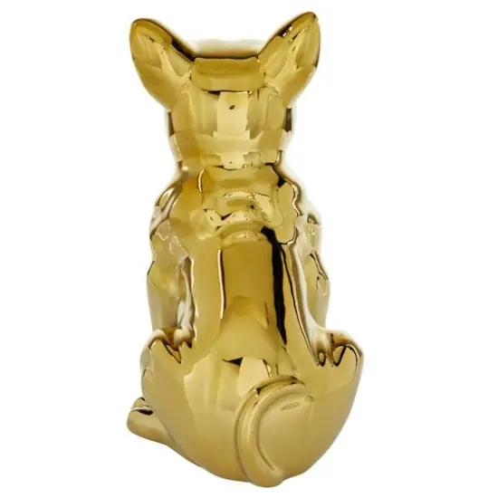 CosmoLiving by Cosmopolitan Gold Ceramic Glam Sculpture, Dog 12" x 6" x 10" {6}