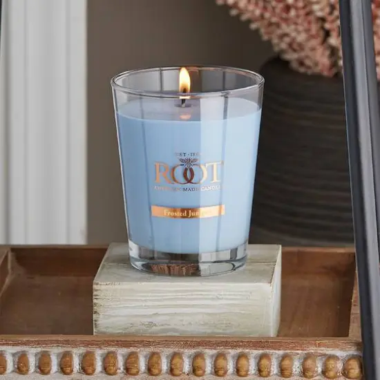 Root Candles 10.5oz. Large Scented Honeycomb Veriglass Jar Candle Frosted Juniper {3}