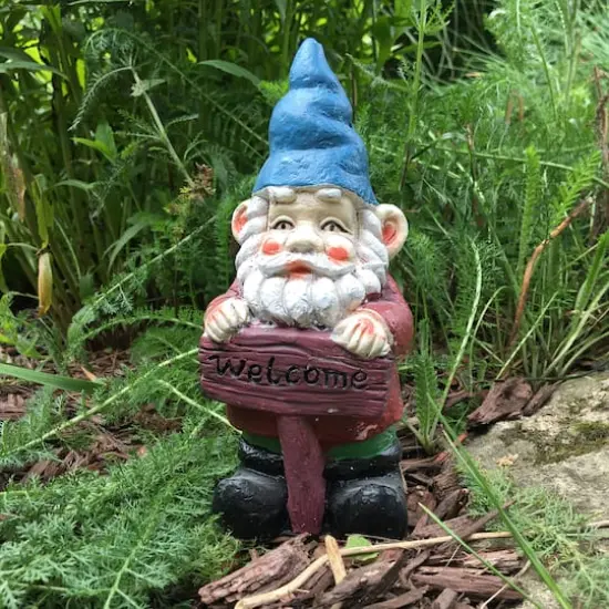 Santa's Workshop 8" Cement Welcome Gnome Accent {3}