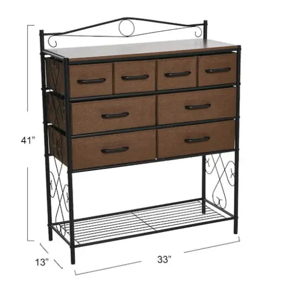 Household Essentials Victoria 8-Drawer Dresser with Shelf Walnut {4}