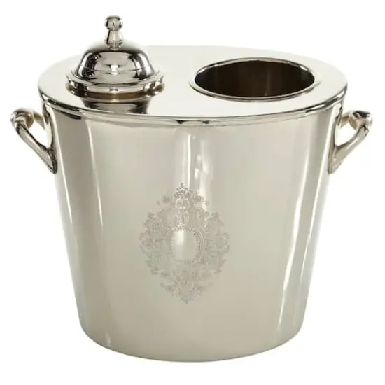 11" Silver Metal Traditional Wine Holder Cooler {6}