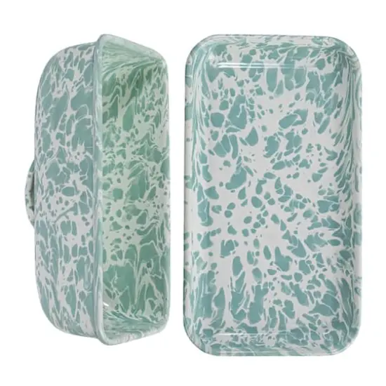 Hello Honey® 8" Blue & White Enameled Splatterware Butter Dish {6}