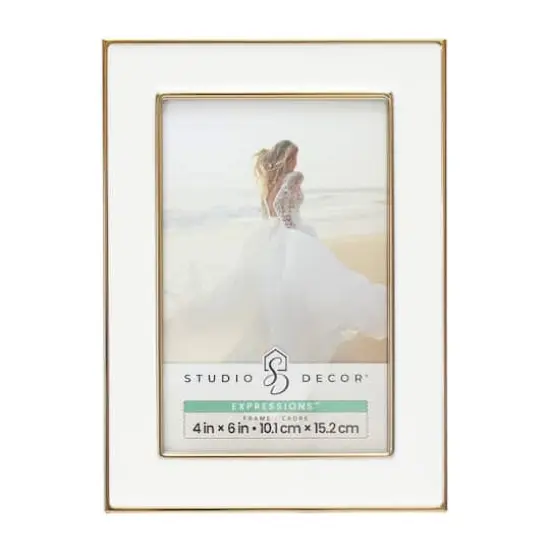 Expressions&trade; White with Gold Outline Wall Frame by Studio D&eacute;cor&reg; {1}