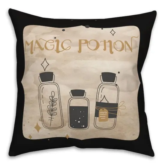 Magic Potion Bottles 2 18" x 18" Throw Pillow {1}