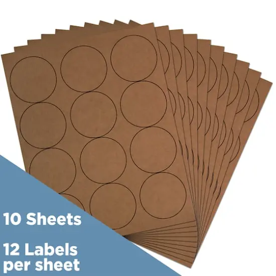 JAM Paper 2.5" Circle Product & Container Labels, 120ct. Brown Kraft {4}