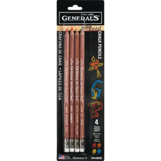 General's&reg; Multi-Pastel&trade; Bright 4 Color Chalk Pencil Set {1}