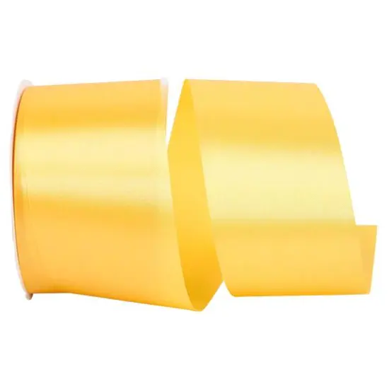 JAM Paper 2.5" x 50yd. Single Face Satin Allure Ribbon Baby Maize {1}
