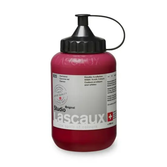 Lascaux Studio Acrylic Paint, 500mL 925 Carmine Red {4}