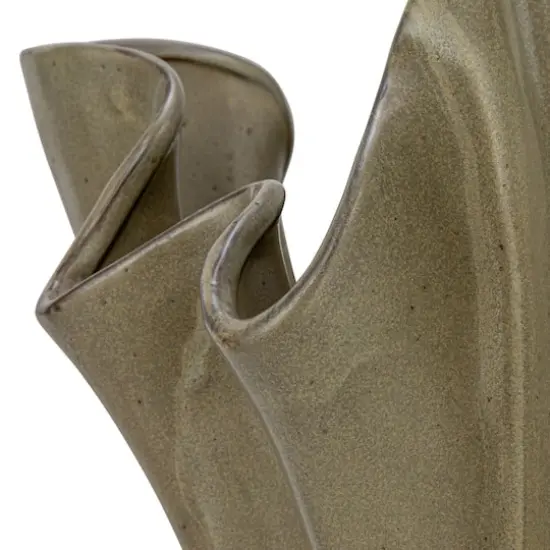 Hello Honey&reg; 12" Sage Reactive Glaze Stoneware Ruffled Vase {7}