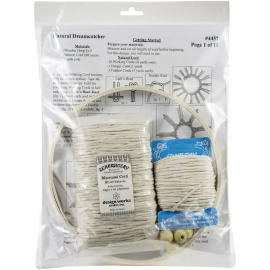 Design Works™ Zenbroidery™ Natural Dream Catcher Macramé Wall Hanging Kit {3}